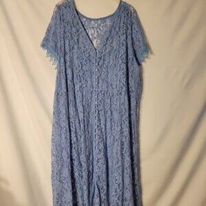 Torrid Size 4x Blue lace dress over blue slip